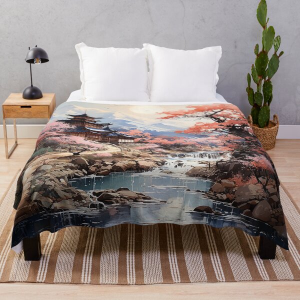 Item preview, Spring’s First Breath - Spring Blossoms In A Mountain Landscape - Watercolor Art - Asian Art designed and sold by CastleBySea.
