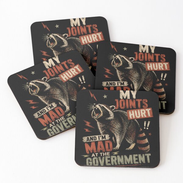 Item preview, My Joints Hurt And I'm Mad At The Government Raccoon Political Frustration Senior designed and sold by RetroMini2026.