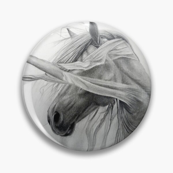 Item preview, Majestic Horse in Wind - Veiled Stallion Realistic Pencil Drawing designed and sold by BoyanVBart.