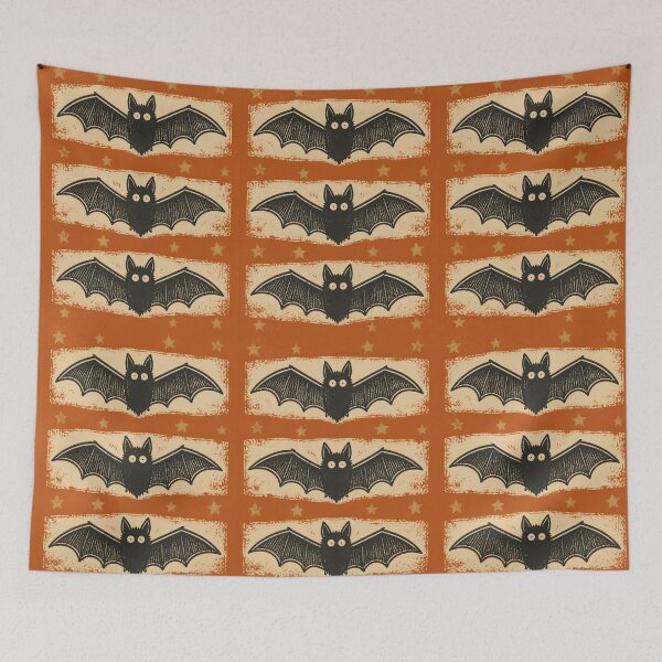 Item preview, Cute Vintage Bat Halloween Pattern Orange designed and sold by FestivityFinds.