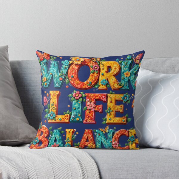 Item preview, Work Life Balance Floral Typography designed and sold by PlengPoomofArts.