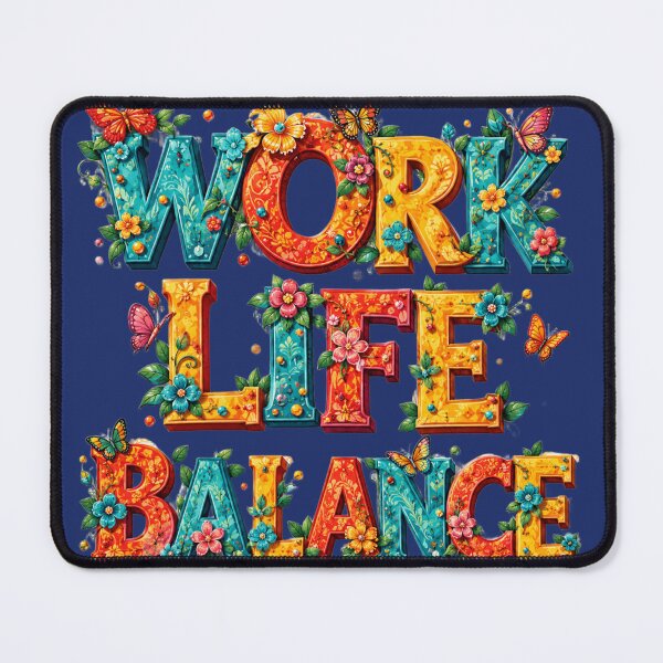 Item preview, Work Life Balance Floral Typography designed and sold by PlengPoomofArts.