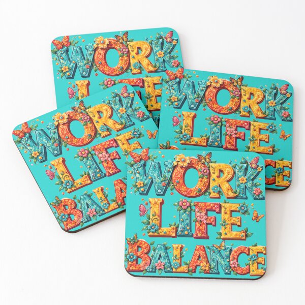 Item preview, Work Life Balance Floral Typography designed and sold by PlengPoomofArts.