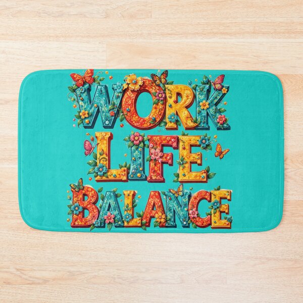 Item preview, Work Life Balance Floral Typography designed and sold by PlengPoomofArts.