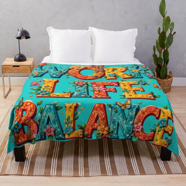 Item preview, Work Life Balance Floral Typography designed and sold by PlengPoomofArts.
