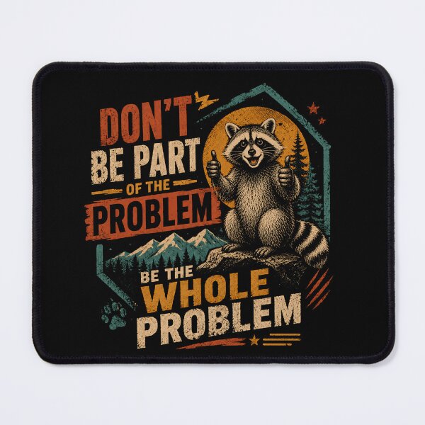 Item preview, Don't Be Part Of The Problem Be The Whole Problem Raccoon Wilderness Humor designed and sold by RetroMini2026.