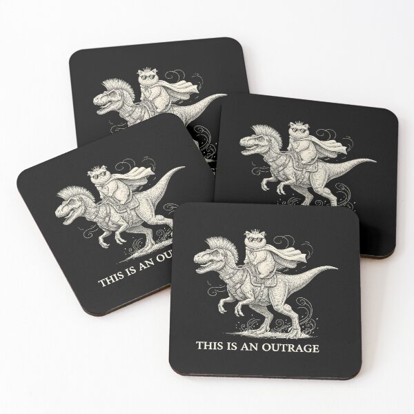 Item preview, Funny Cat Riding Dinosaur "Outrage"  designed and sold by RobertCos47038.