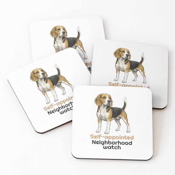 Item preview, Funny Beagle Neighborhood Watch Quote designed and sold by bluesquidink.