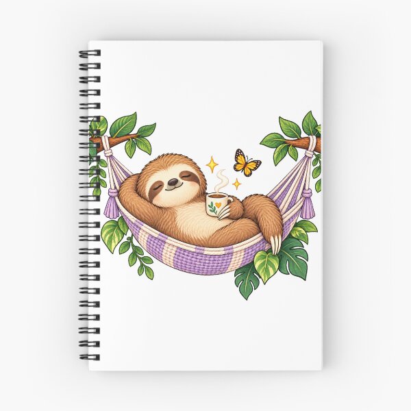 Item preview, Cozy Sloth Relaxing in a Tropical Hammock designed and sold by Pixel & Ponder.