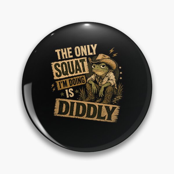 Item preview, The Only Squat I'm Doing Is Diddly Funny Frog Cowboy Anti Exercise Humor designed and sold by HumansStuck12.
