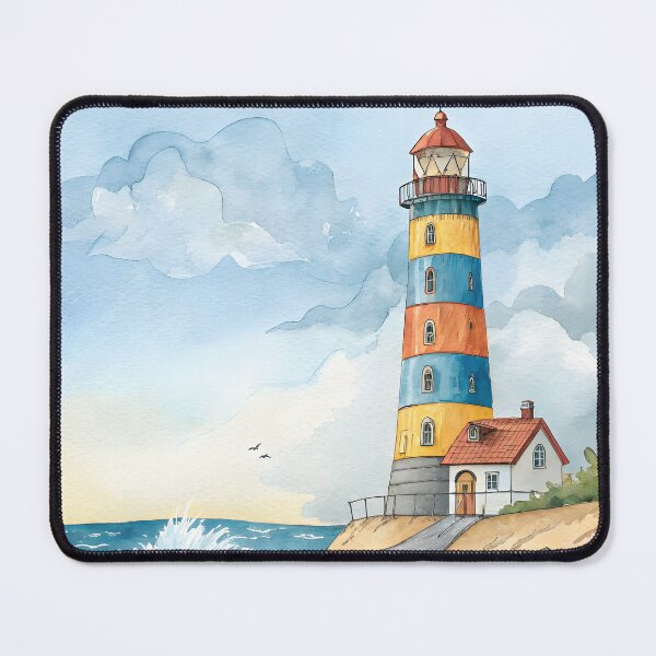 Item preview, Colorful Watercolor Lighthouse designed and sold by trendspatterns.