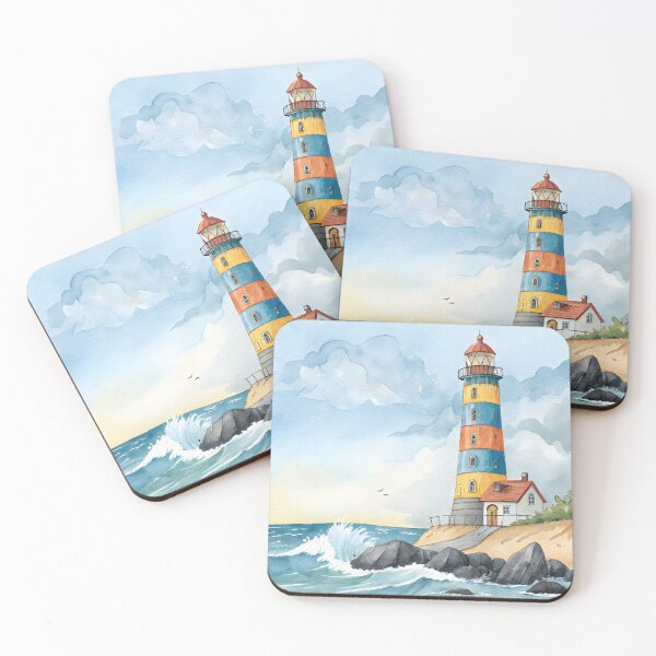Item preview, Colorful Watercolor Lighthouse designed and sold by trendspatterns.