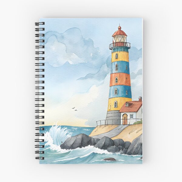 Item preview, Colorful Watercolor Lighthouse designed and sold by trendspatterns.