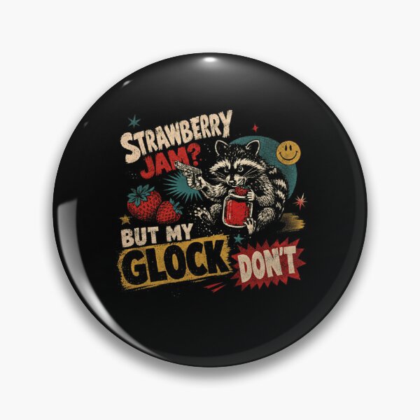 Item preview, Strawberry Jam? But My Glock Don't Raccoon Humor Gun Owner Meme designed and sold by RetroMini2026.