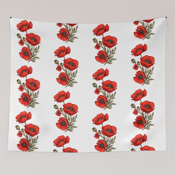 Item preview, Red poppies vector art designed and sold by PatternFariss.