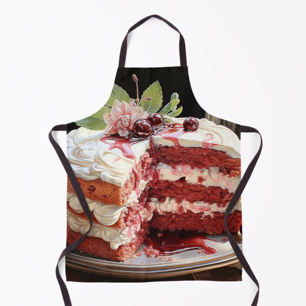 Item preview, Ruby and Cream - Cake Iced With Creamy Frosting And Topped With Cherries - Food Art - Watercolor Art designed and sold by CastleBySea.