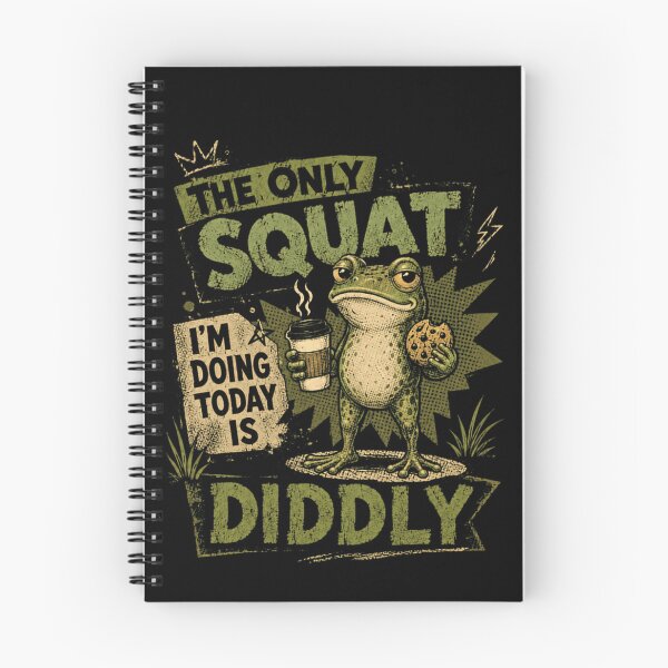Item preview, The Only Squat I'm Doing Today Is Diddly Frog Coffee Cookie Lazy Humor designed and sold by HumansStuck12.
