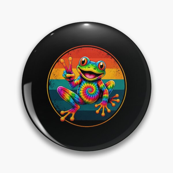 Item preview, Tie Dye Peace Frog Retro Hippie Animal Lover designed and sold by RetroMini2026.