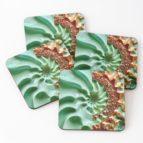 Item preview, Celadon Wave and Metallic Copper Vortex designed and sold by Vicky Brago-Mitchell®.
