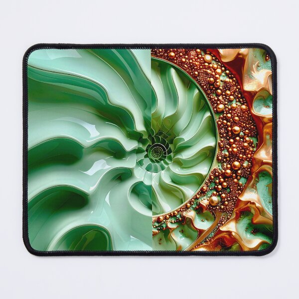 Item preview, Celadon Wave and Metallic Copper Vortex designed and sold by Vicky Brago-Mitchell®.