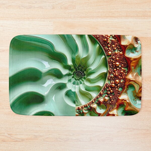 Item preview, Celadon Wave and Metallic Copper Vortex designed and sold by Vicky Brago-Mitchell®.