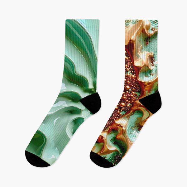 Item preview, Celadon Wave and Metallic Copper Vortex designed and sold by Vicky Brago-Mitchell®.