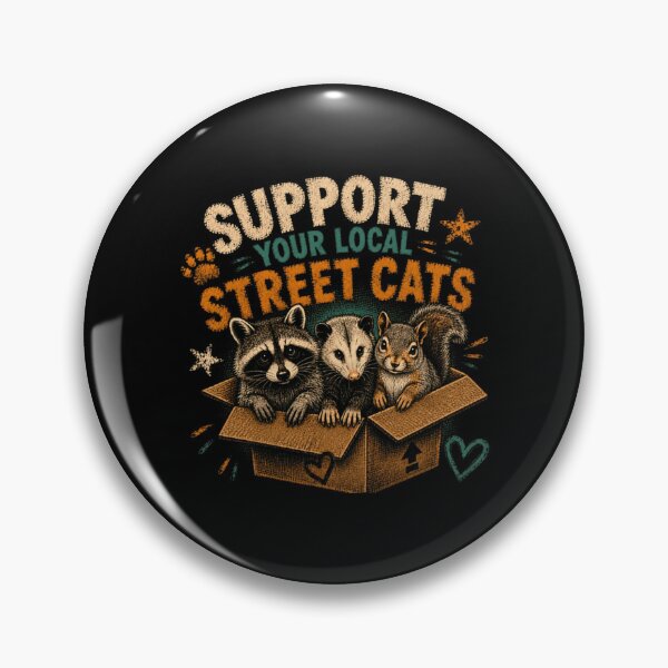Item preview, Support Your Local Street Cats Raccoon Opossum Squirrel Wildlife Rescue Animal Welfare designed and sold by RetroMini2026.