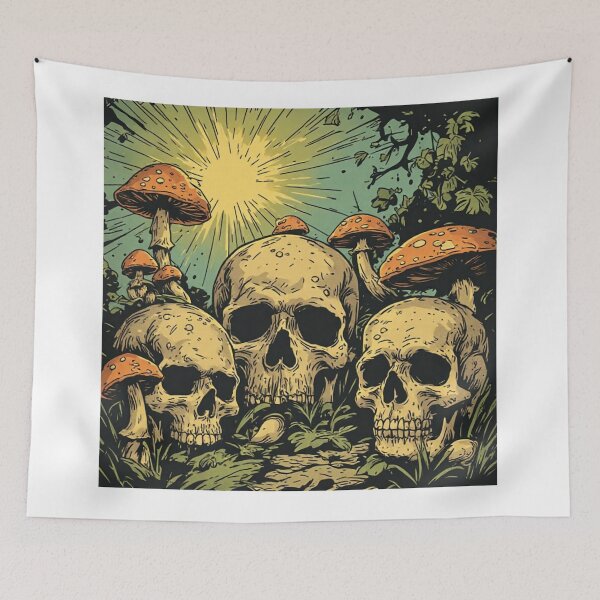 Item preview, Skulls an mushrooms 2 designed and sold by Kari's shop.