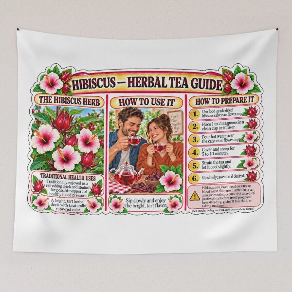 Item preview, Hibiscus Herbal Tea Preparation Guide designed and sold by New Wave Artworks & Odds &Ends.
