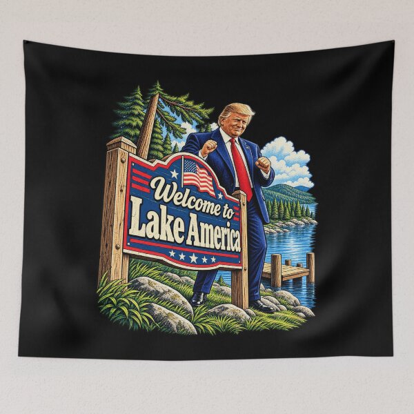 Item preview, Lake America Trump New Sign Dancing Men Women designed and sold by RamonaTeal.