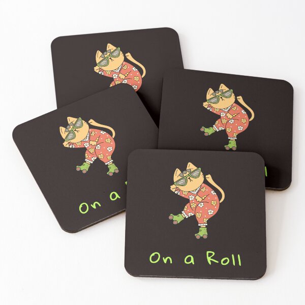 Item preview, On a Roll | Funny Roller Skating Cat | Cat Lover Gift designed and sold by ContigoART.