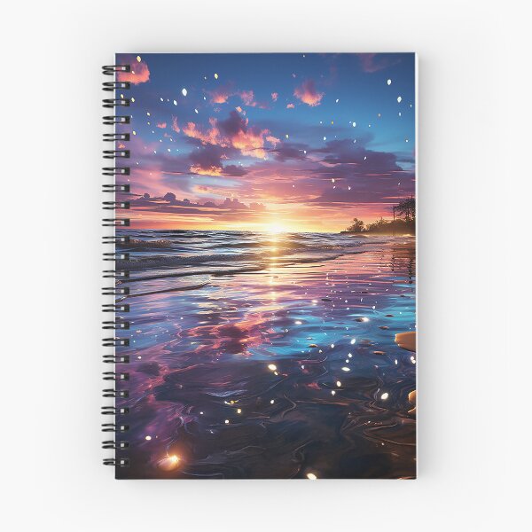 Item preview, Celestial Shoreline - Sunset With A Starry Sky Over A Calm Ocean - Landscape Art - Watercolor Art designed and sold by CastleBySea.
