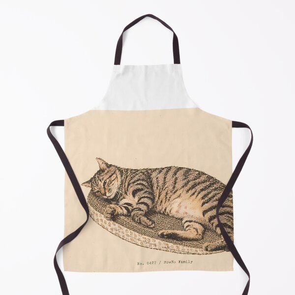 Item preview, Resting Tabby Cat on Scratcher: Vintage Linocut designed and sold by HowHoFamily.