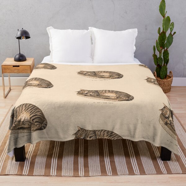 Item preview, Resting Tabby Cat on Scratcher: Vintage Linocut designed and sold by HowHoFamily.
