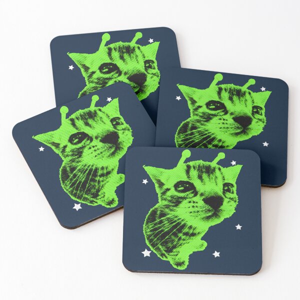 Item preview, Alien Green Cat Space Meme designed and sold by BenyaminMc.