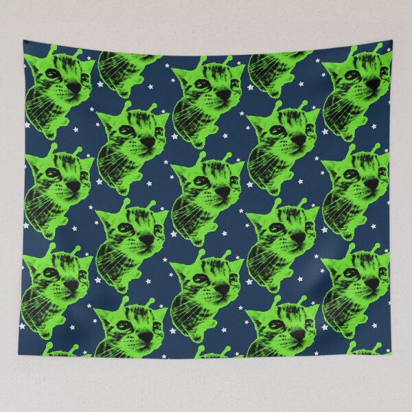 Item preview, Alien Green Cat Space Meme designed and sold by BenyaminMc.
