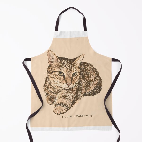 Item preview, Attentive Tabby Cat Portrait: Vintage Linocut designed and sold by HowHoFamily.