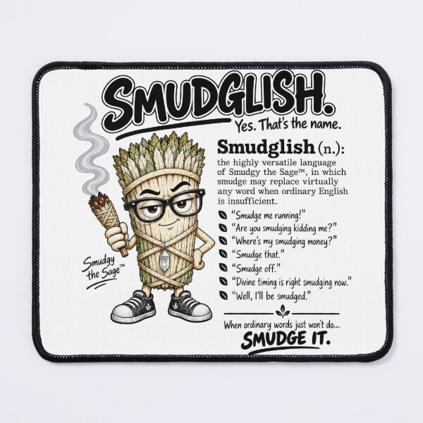 Item preview, Smudglish – Smudgy the Sage Funny Spiritual Humor & Smudging Sayings designed and sold by 11-Designs.