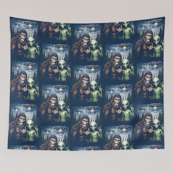 Item preview, Bigfoot Alien Friends Space Scene  designed and sold by BenyaminMc.