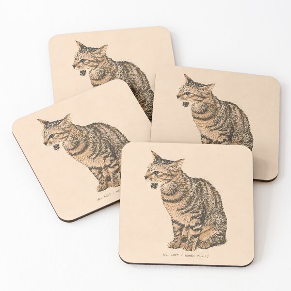 Item preview, Meowing Tabby Cat Profile: Vintage Linocut designed and sold by HowHoFamily.