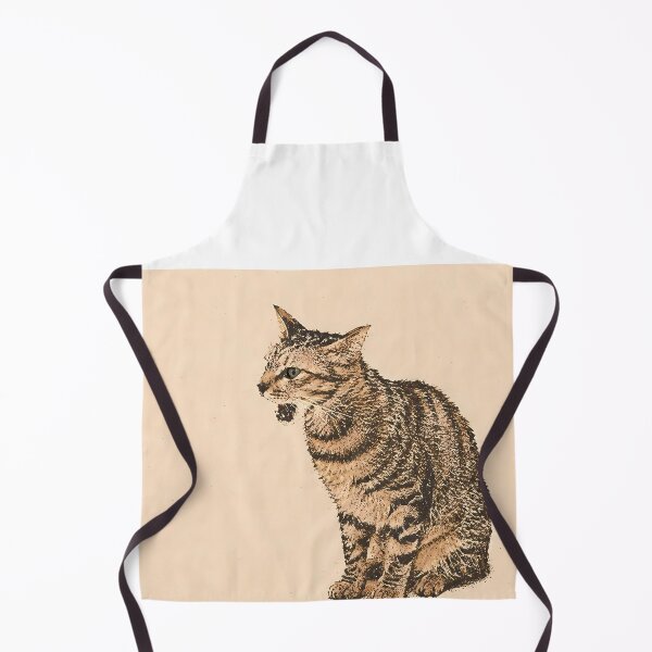 Item preview, Meowing Tabby Cat Profile: Vintage Linocut designed and sold by HowHoFamily.