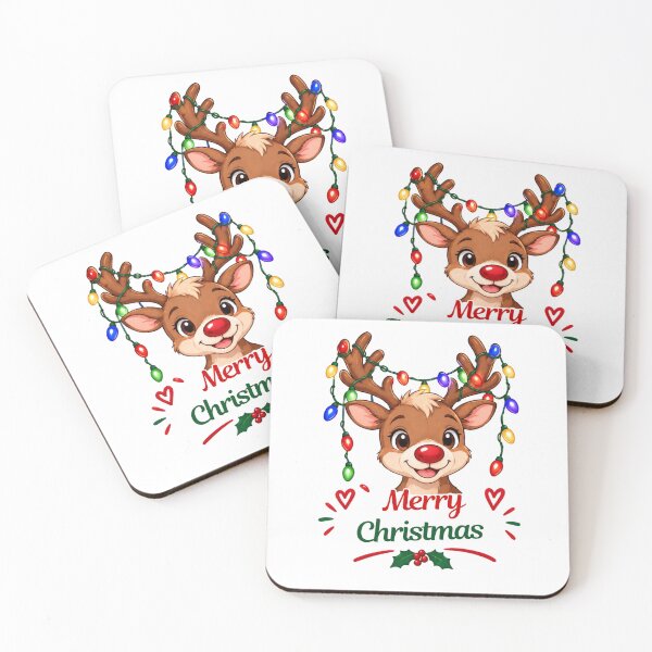 Item preview, Merry Christmas Reindeer Cartoon designed and sold by Kenzie & Co.