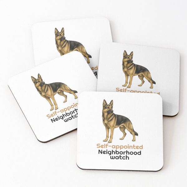 Item preview, Funny German Shepard Neighborhood Watch Quote designed and sold by bluesquidink.