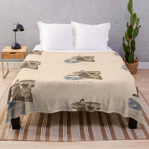 Item preview, Resting Tabby Cat on Mat: Vintage Linocut designed and sold by HowHoFamily.