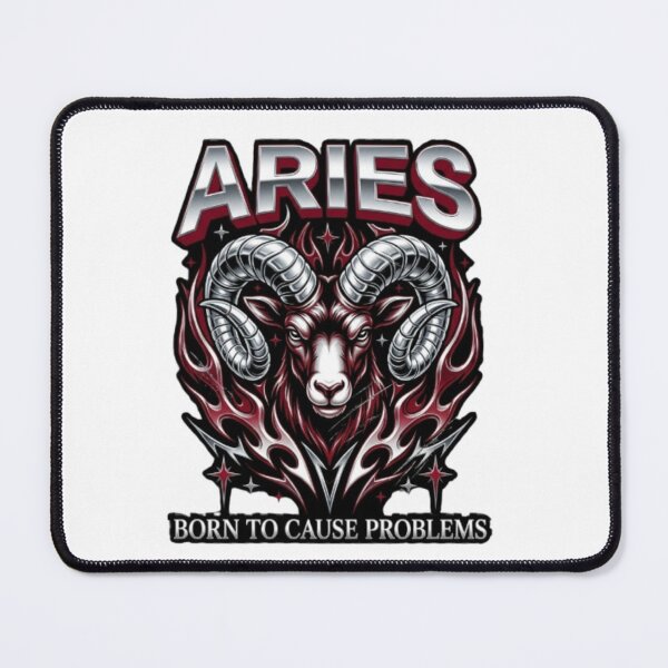 Item preview, Aries Born to Cause Problems Y2K Zodiac Graphic designed and sold by toshnaire.