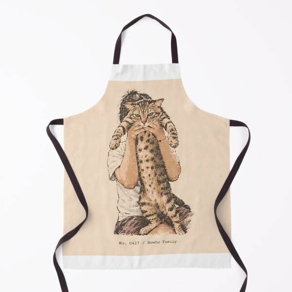 Item preview, Holding Long Tabby Cat: Vintage Linocut designed and sold by HowHoFamily.