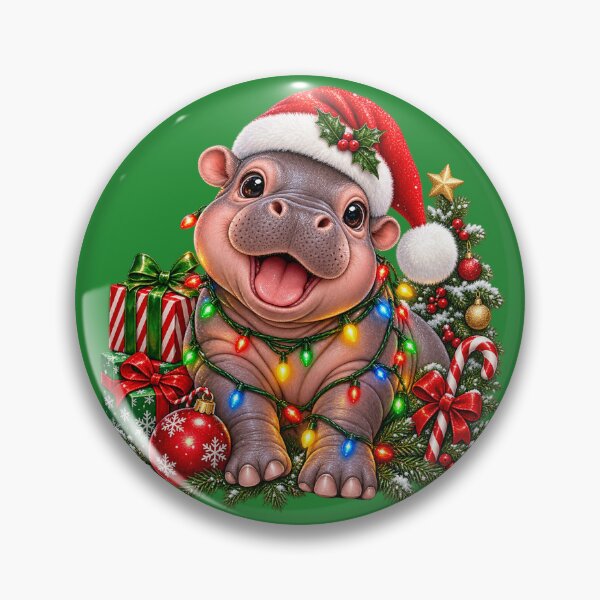 Item preview, Festive Christmas Baby Hippo designed and sold by Giddy Bear Gifts.