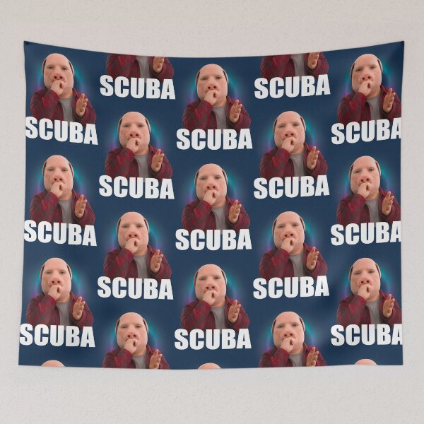 Item preview, Funny Scuba Diver Meme Character designed and sold by BenyaminMc.