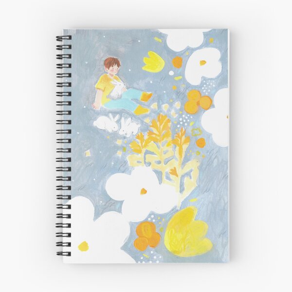 Item preview, Boy Sitting Among Flowers and White Rabbits designed and sold by JenoHapes.