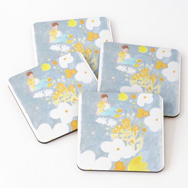 Item preview, Boy Sitting Among Flowers and White Rabbits designed and sold by JenoHapes.